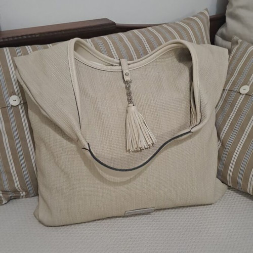 Prince Oliver shoulder bag used, ecru, polyester, large capacity