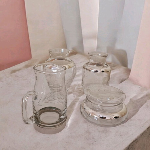 Handmade miniatures like new made of glass and silver leaf