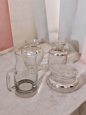 Handmade miniatures like new made of glass and silver leaf