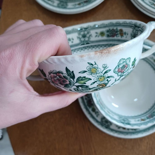 Porcelain serving set Wood & Sons Dorset used, 6 soup bowls with plates