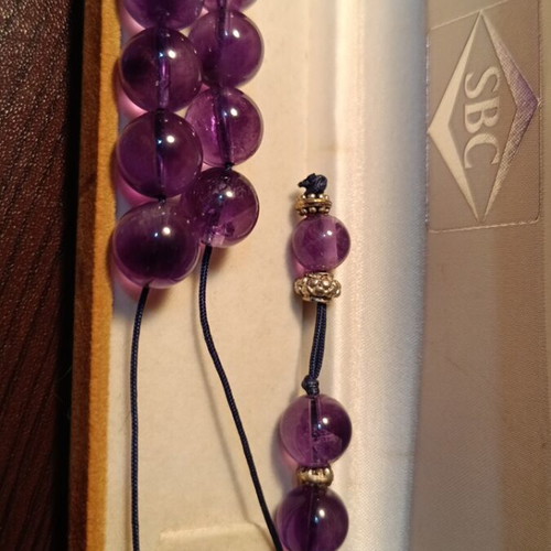 Worry beads handmade from amethyst stone new