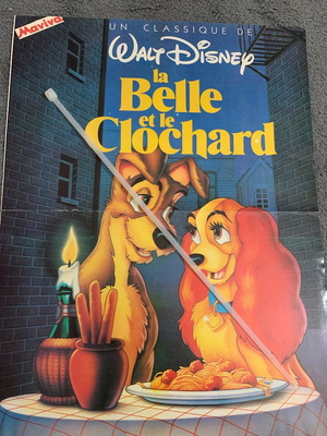 Η Λαίδη και ο Αλήτης Disney αφίσα 1989, αυθεντική Manina