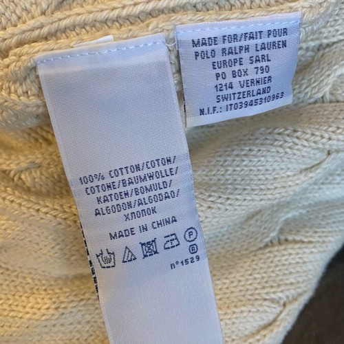Ralph Lauren cable knit dress like new, white, cotton