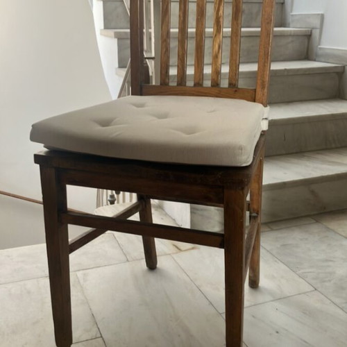 Wooden chairs used, set of 2 with cushions