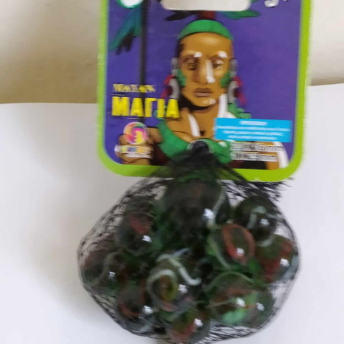 Glass marbles in net (Maya) new