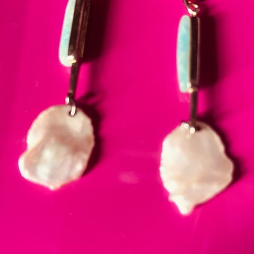 Jools silver earrings with pearl K Zant like new, 7cm length