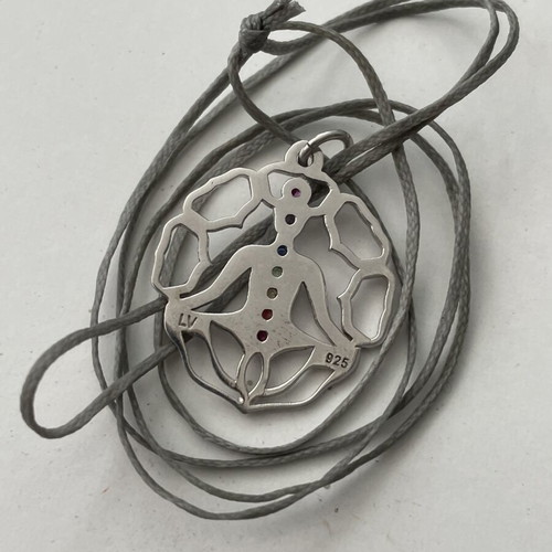 Silver pendant with colorful zirconia Liana Vouraki