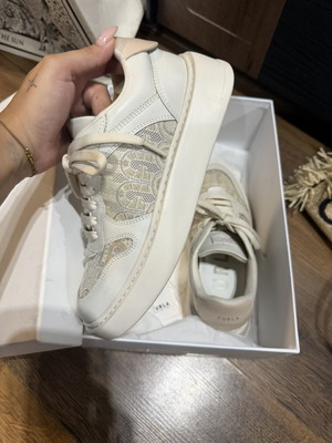Furla sneakers size 38 new beige with box and tag