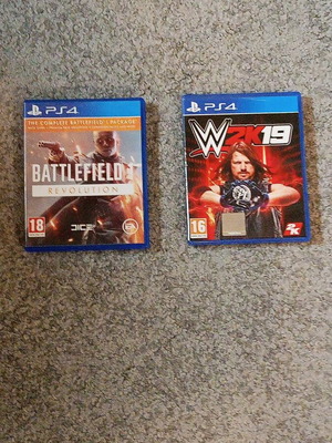 PS4 games bundle Battlefield and WWE2K19 like new