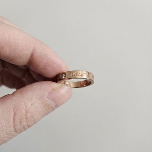 Ring used, rose gold plated with 3 zirconia stones