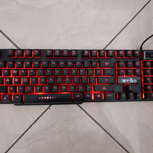 Weibo membrane keyboard 100% size with 4 RGB functions like new