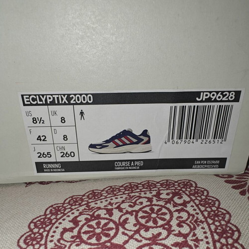 Adidas Eclyptix 2000 new athletic shoes, size 42, white multicolor