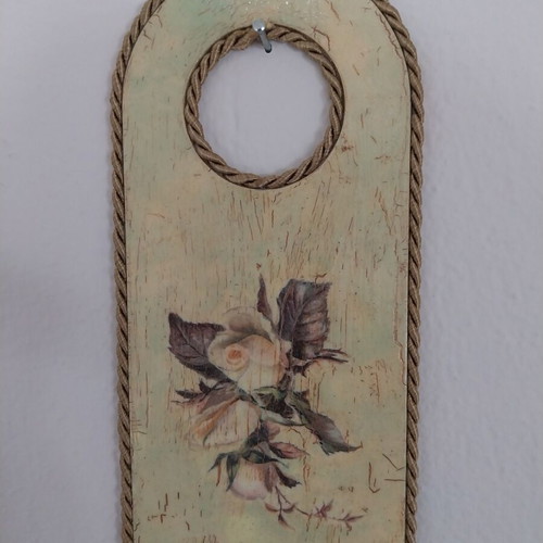 Wooden door decoration with rose handmade, new