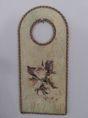 Wooden door decoration with rose handmade, new
