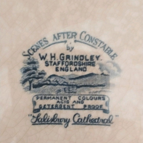 W H Grindley Scenes After Constable Salisbury Cathedral decorative plate like new