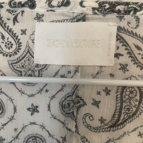 Zadig & Voltaire Paisley Print Butterfly Sleeve Blouse like new, white