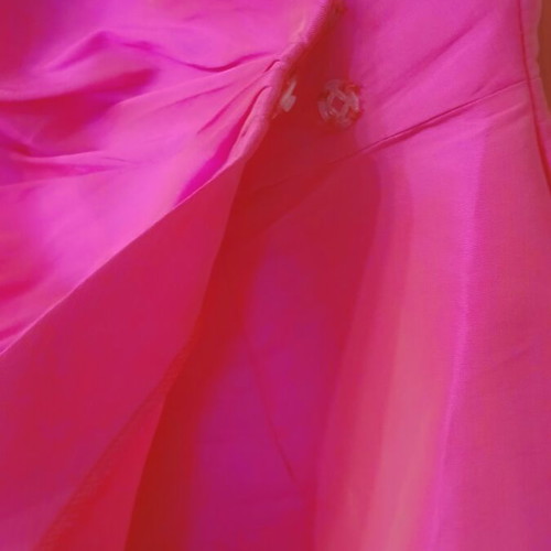 Midi cocktail dress fuchsia neon pink wrap style like new, size M