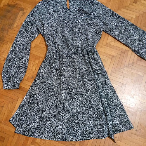 Pois black and white dress, size S/M