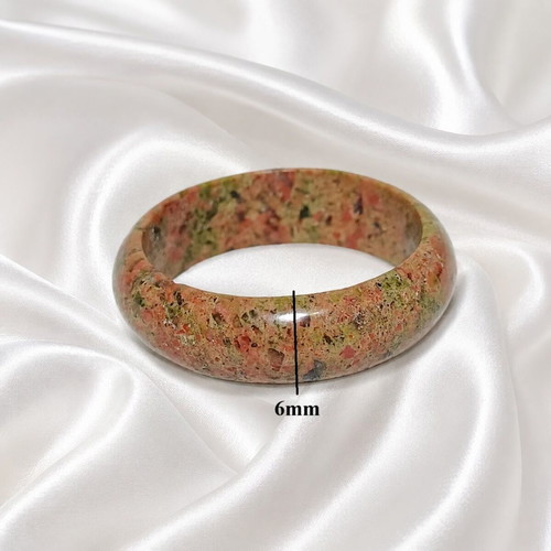 Handmade Unakite Stone Ring new, beige