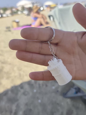 3D Printed Μπρελόκ-Κρυψώνα "Λευκός Πύργος" με Βιδωτό Καπάκι καινούργιο