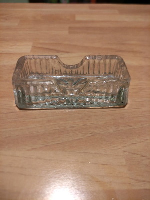 Vintage glass toothpick holder used