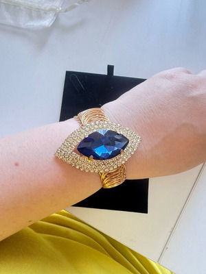 Evil Eye Bracelet new, gold with blue stone