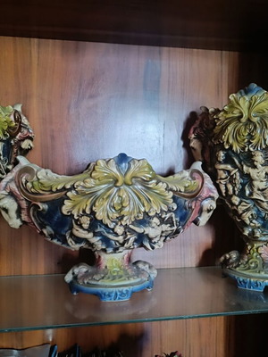 Capodimonte decorative set with porcelain fondantier gift