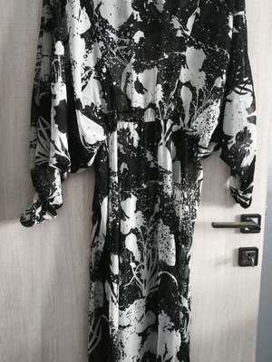 Ale maxi dress like new, transparent, size large, black and white