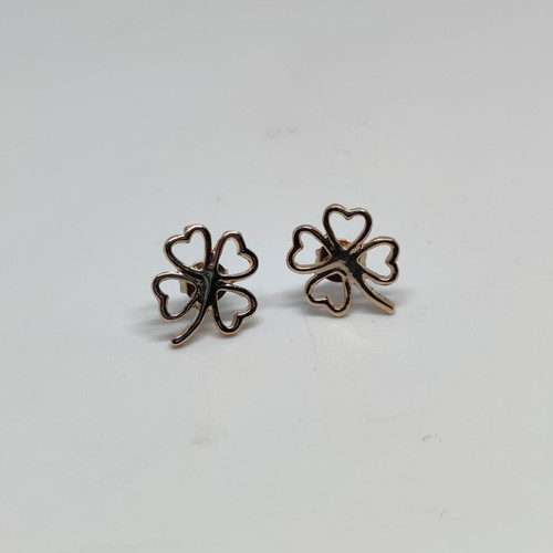 Four-Leaf Clover Earrings in Pink Gold Color like new