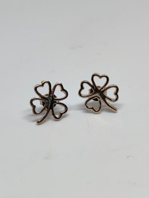 Four-Leaf Clover Earrings in Pink Gold Color like new