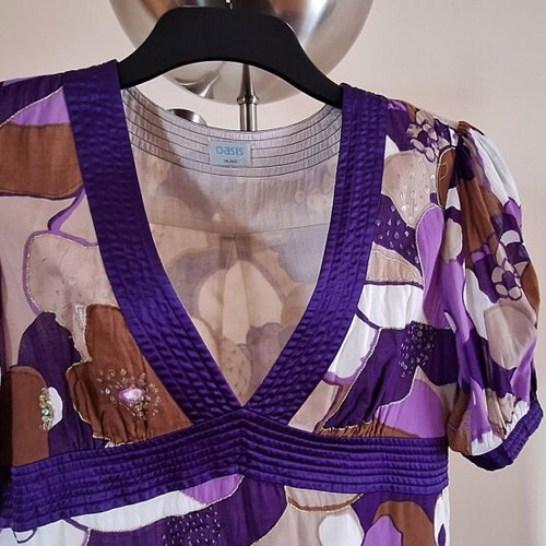 Oasis Floral Cotton Mini Dress Y2K Medium, like new
