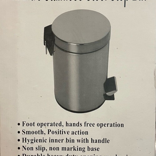 Trash bin 12 liters stainless steel new