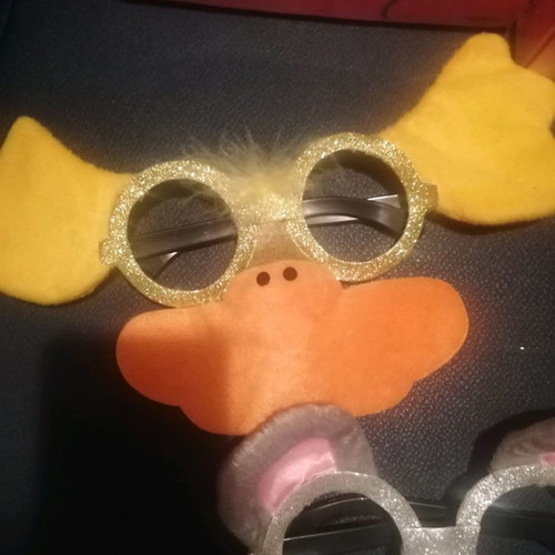 Carnival masks used, pack of 3 (duck, mouse, pig)