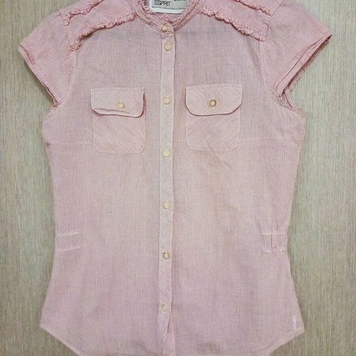 Esprit striped shirt white red size 34 like new