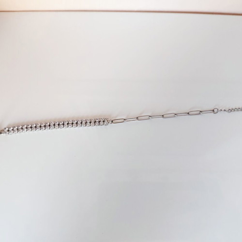 Stainless Steel Tennis Bracelet new with zirconia, adjustable 11-22 cm