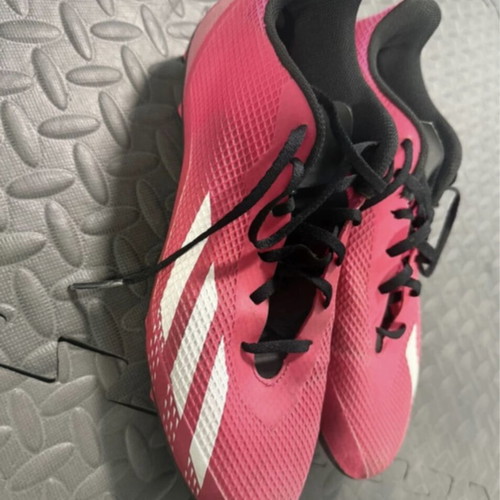 Adidas football shoes used, pink with black details