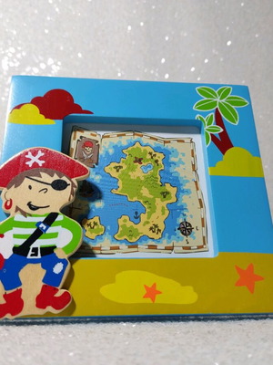 Wooden children's frame with treasure map new