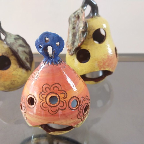 Mini handmade ceramic candle holders autumn cozy