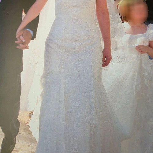 Wedding dress mermaid line broken white, like new, size M