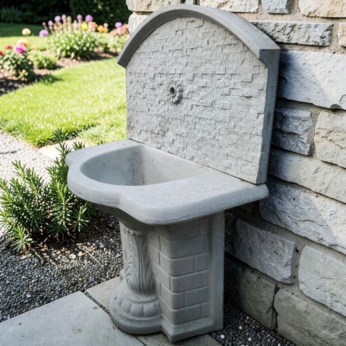 Garden fountain Veselina new, outdoor concrete wall sink