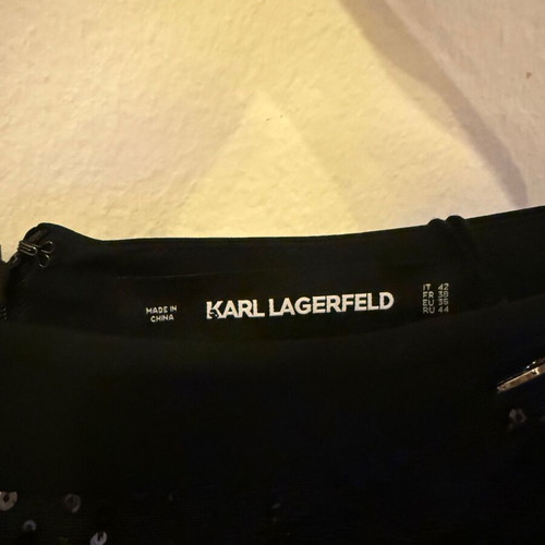 Maxi skirt Karl Lagerfeld new, black with sequins and fringes