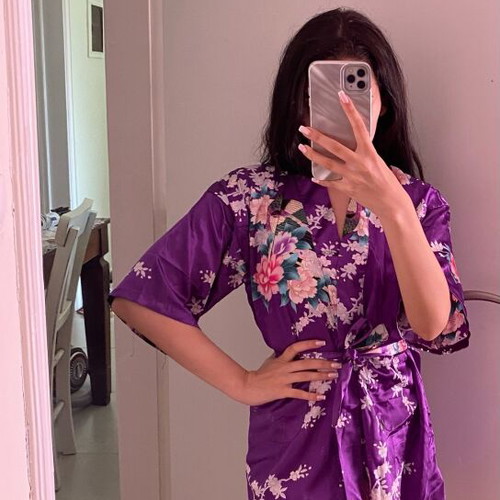 Traditional Thai kimono like new, purple, size XS