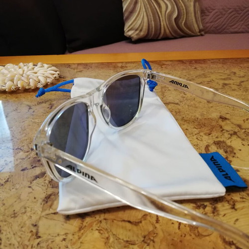 Alpina sunglasses with transparent frame and ceramic mirror lenses