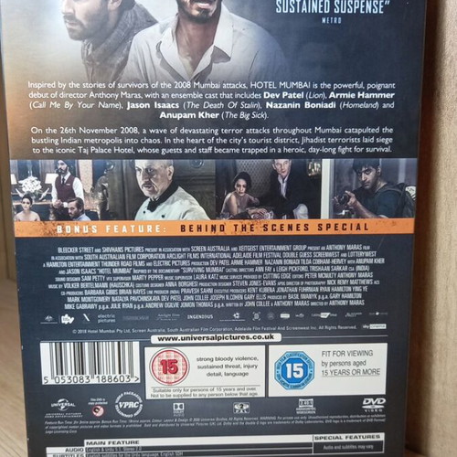 Hotel Mumbai DVD like new with English subtitles