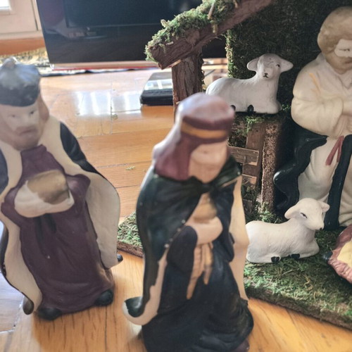 Christmas nativity set new with box and figures