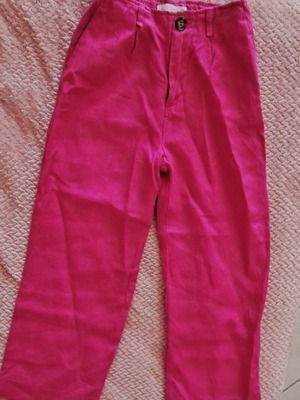 Zara linen fuchsia trousers size 128 like new