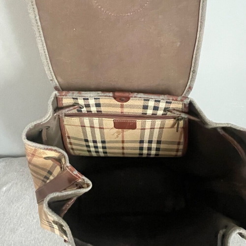 Burberry vintage backpack used, beige and brown