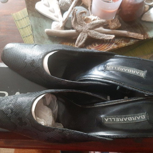 Barbarela mules like new, black gray crocodile pattern, size 41