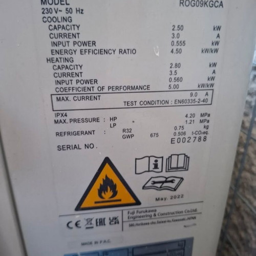 Fuji Electric ROG09KGCA air conditioner outdoor unit for parts