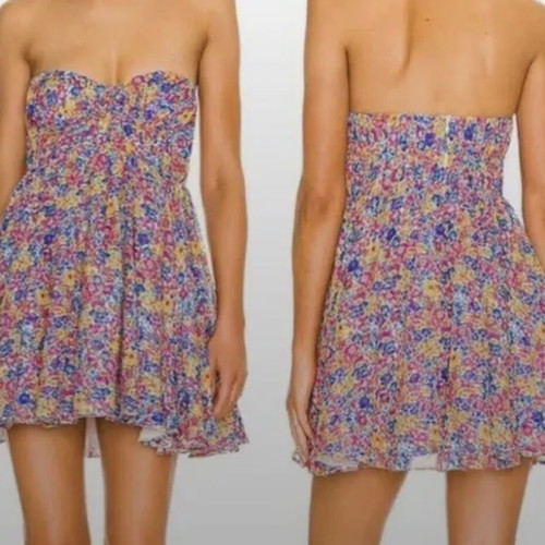 For Love & Lemons Strapless Short Dress Multicolor Like New